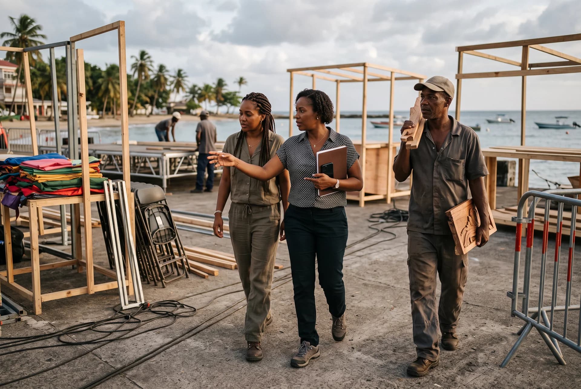 Illustration: local actors discussing a field initiative in Martinique.